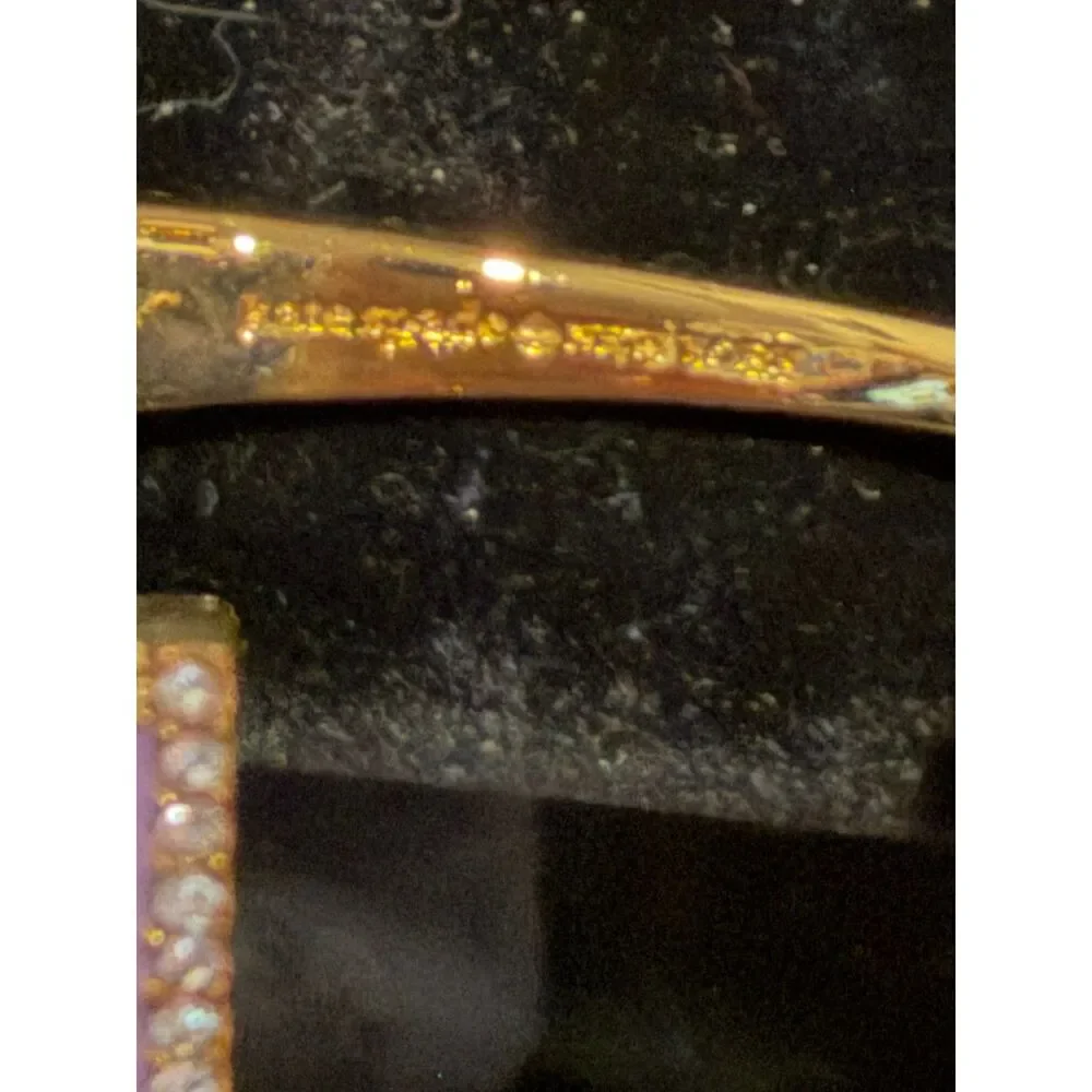 Kate Spade New York Lavender Enamel Raising The Bar Pave Bangle Bracelet EUC - Picture 7 of 8